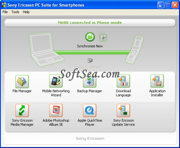 Sony Ericsson PC Suite Screenshot