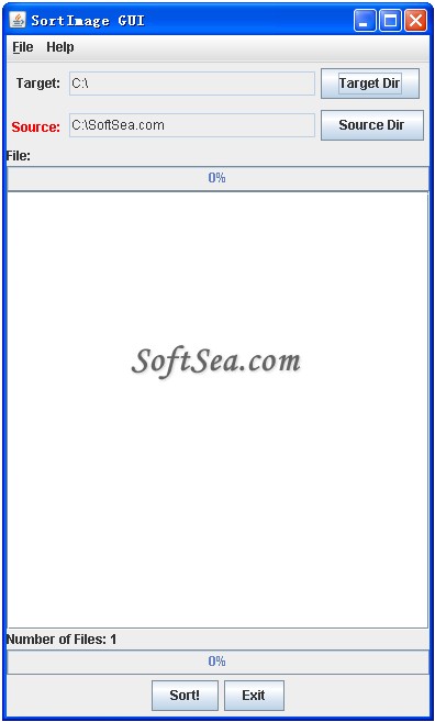 SortImage GUI Screenshot