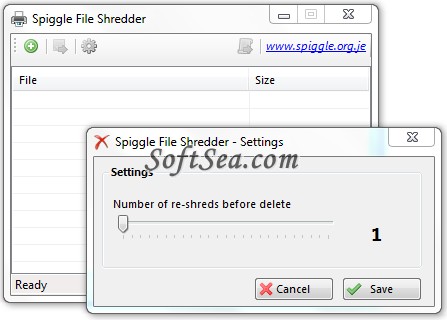 Spiggle File Shredder Screenshot