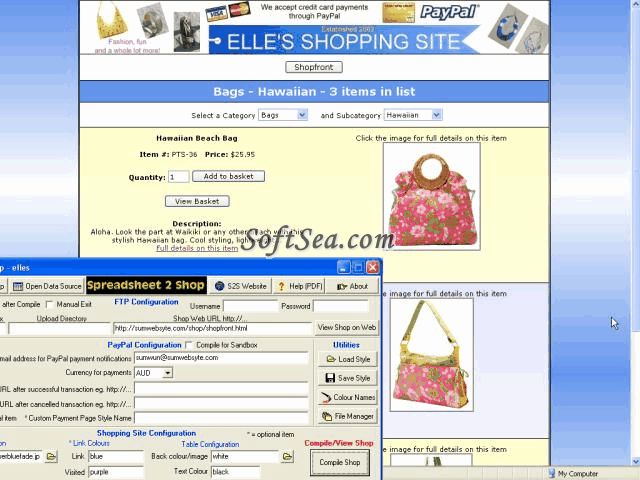 Spreadsheet to Shop Screenshot