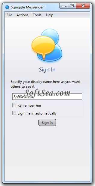 Squiggle LAN Messenger Screenshot