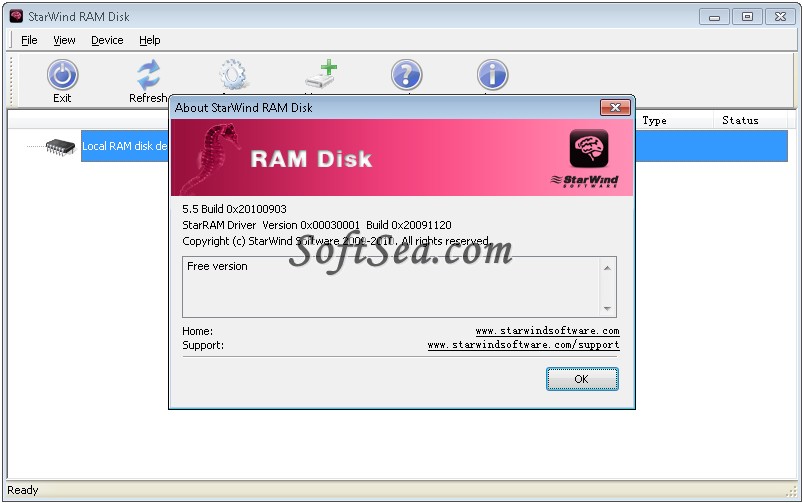 StarWind RAM Disk Screenshot