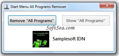 Start Menu All Programs Remover Screenshot