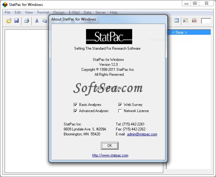 StatPac for Windows Screenshot