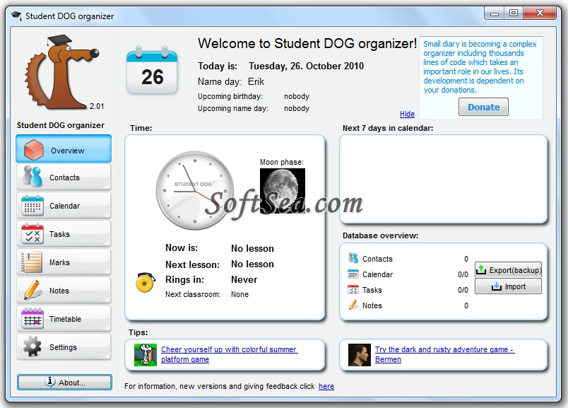 Student DOG organizer Screenshot