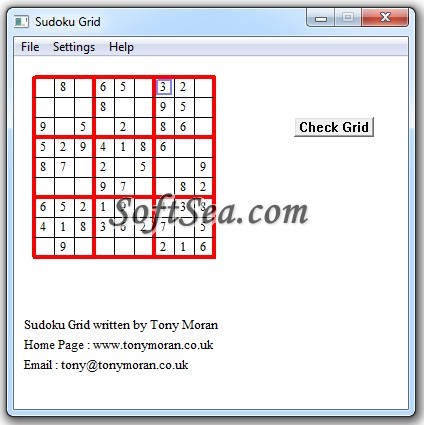 Sudoku Grid Screenshot