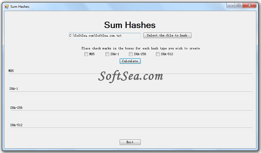 SumHashes Screenshot