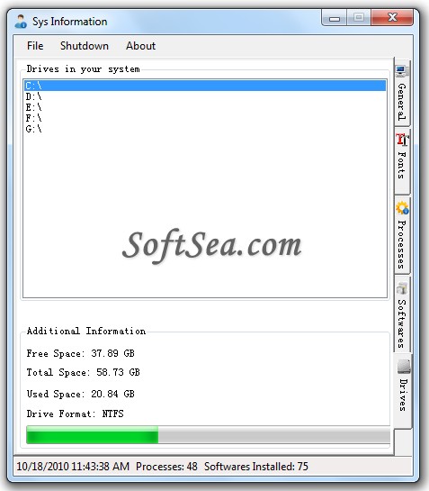 Sys Information Screenshot