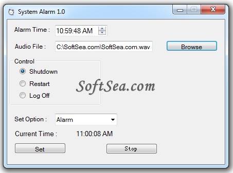 System Alarm Screenshot