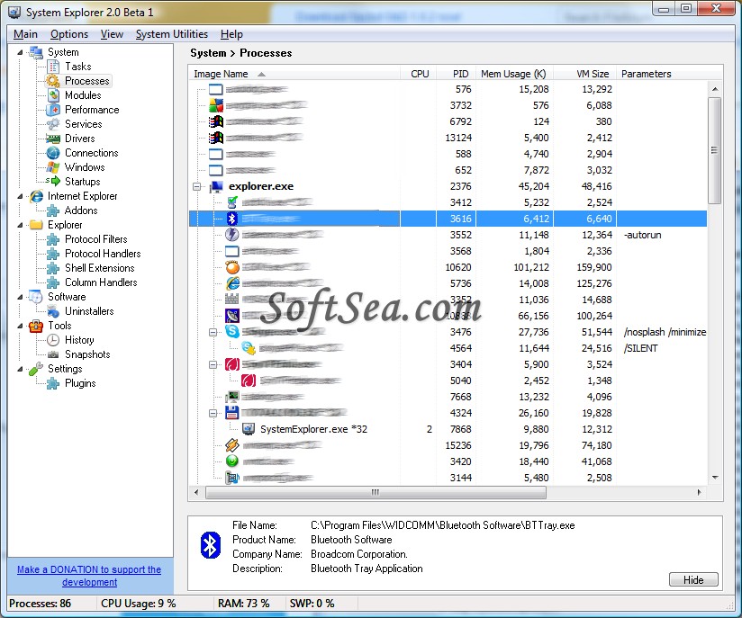 System Explorer Portable Screenshot