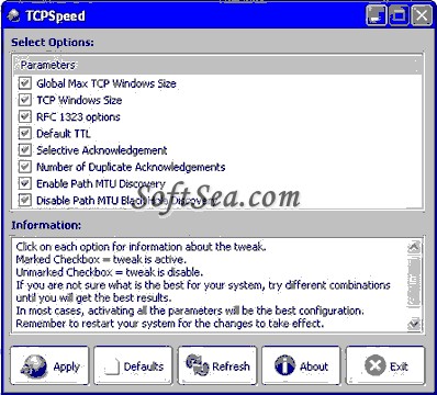 TCPSpeed Screenshot
