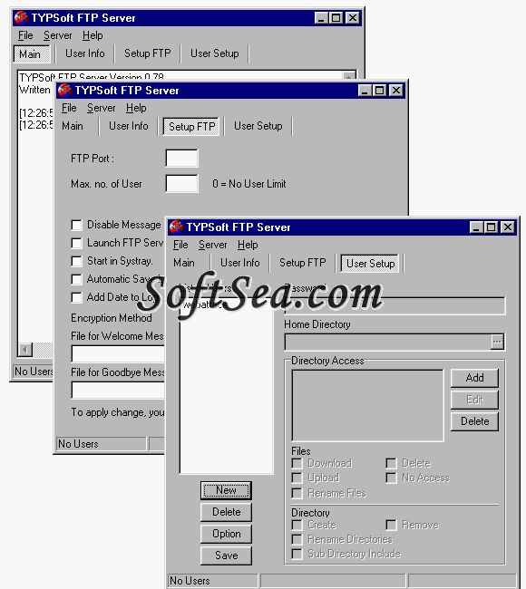 TYPSoft FTP Server Screenshot