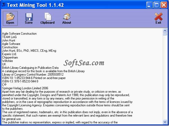 Text Mining Tool Screenshot