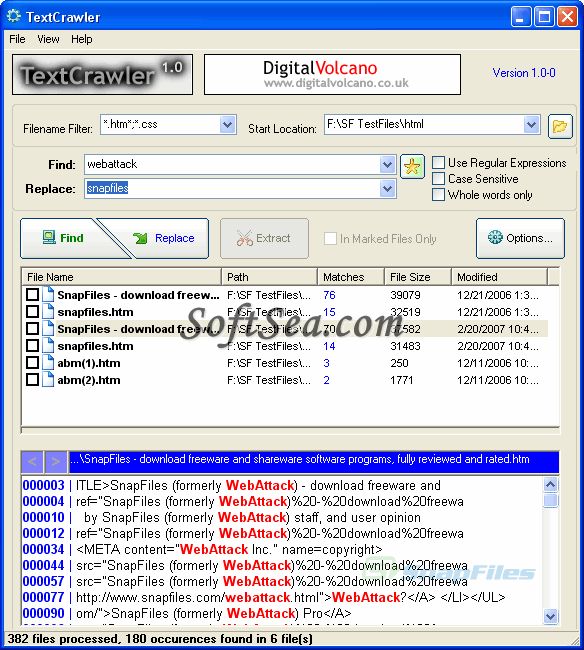 TextCrawler Screenshot