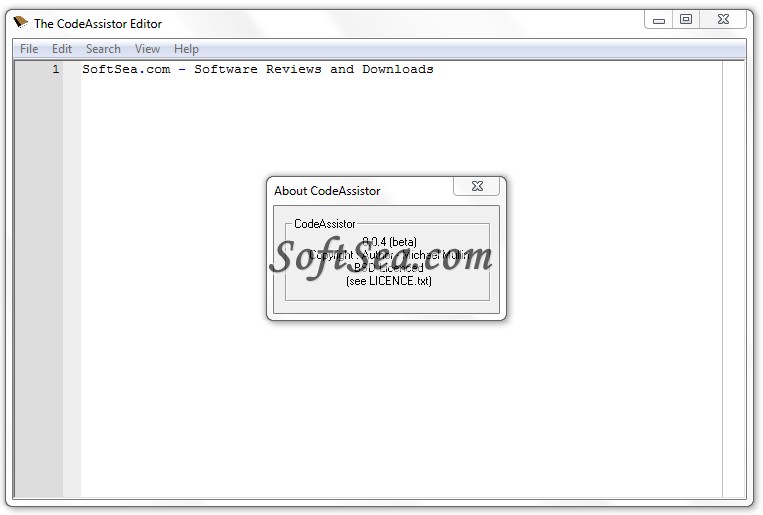 The CodeAssistor Editor Screenshot