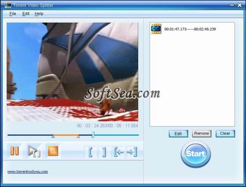 Torrent MPEG VIdeo Splitter Screenshot