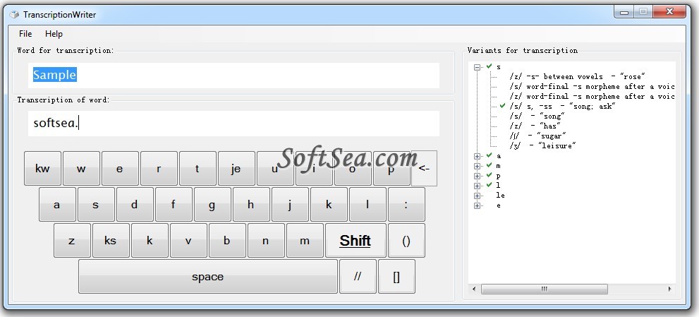 TranscriptionWriter Screenshot
