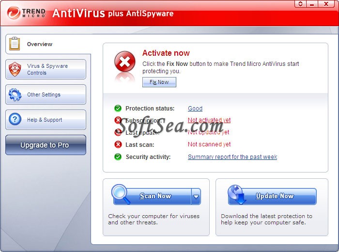 Trend Micro AntiVirus Screenshot