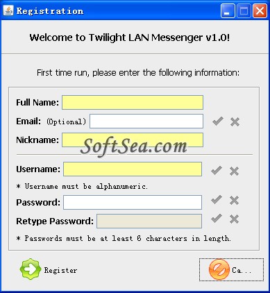 Twilight LAN Messenger Screenshot