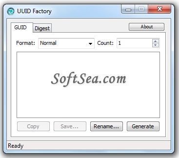 UUID Factory Screenshot