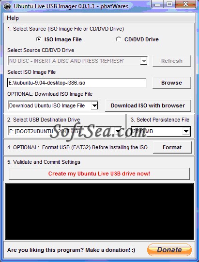 Ubuntu Live USB Imager Screenshot