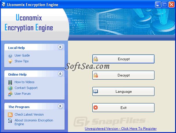 Uconomix Encryption Engine Screenshot