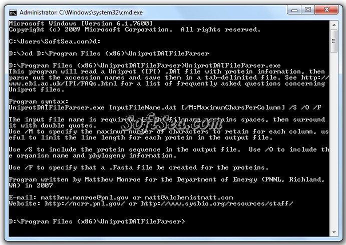Uniprot DAT File Parser Screenshot