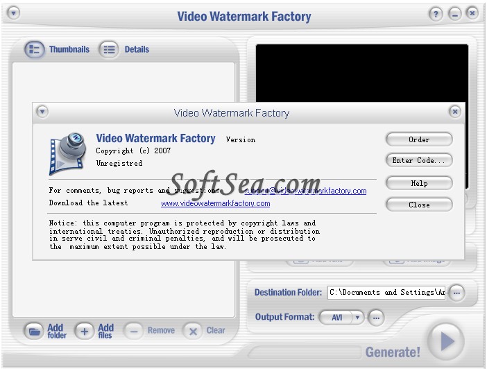 Video Watermark Factory Screenshot