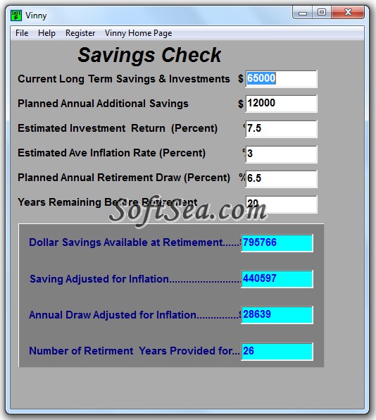 Vinny Savings Check Screenshot