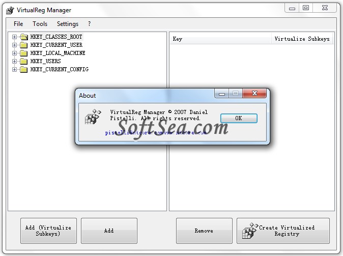 VirtualReg Manager Screenshot