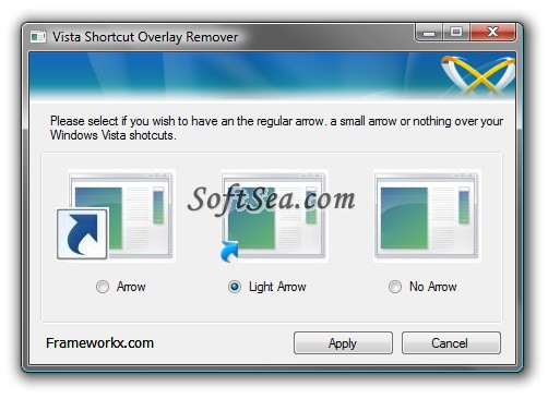 Vista Shortcut Overlay Remover Screenshot