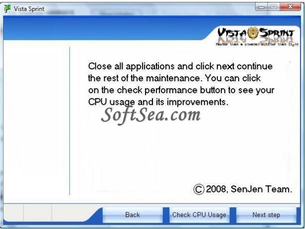 Vista Sprint Screenshot