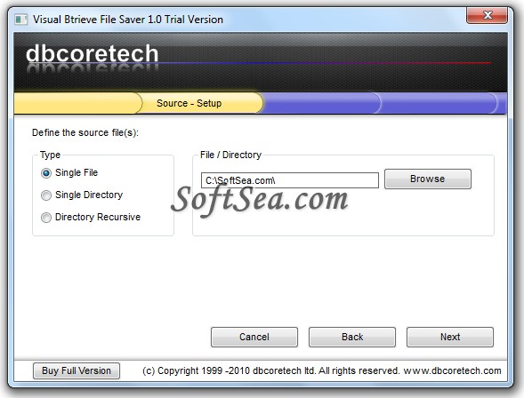 Visual Btrieve File Saver Screenshot