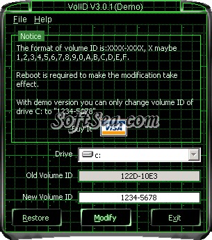 VolID(Disk Drives Serial Modifier) Screenshot
