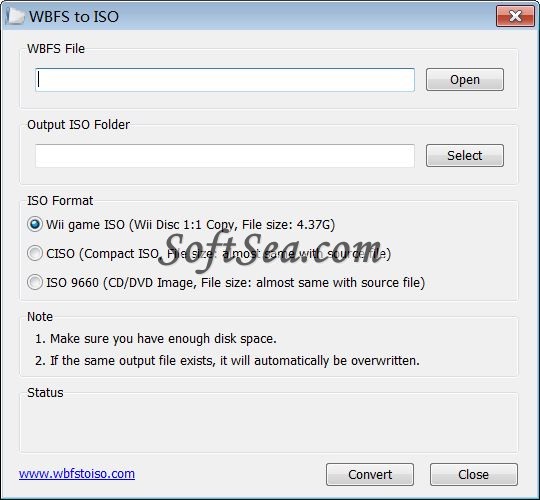 WBFS to ISO Screenshot