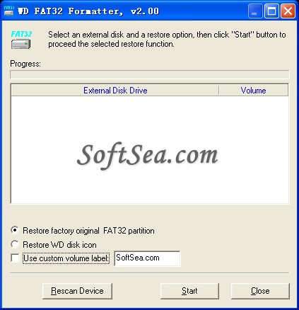 WD FAT32 Formatter Screenshot