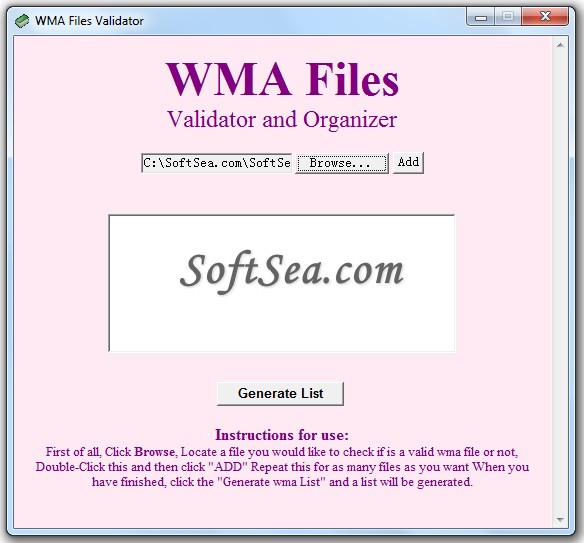 WMA Files Validator and Organizer Screenshot