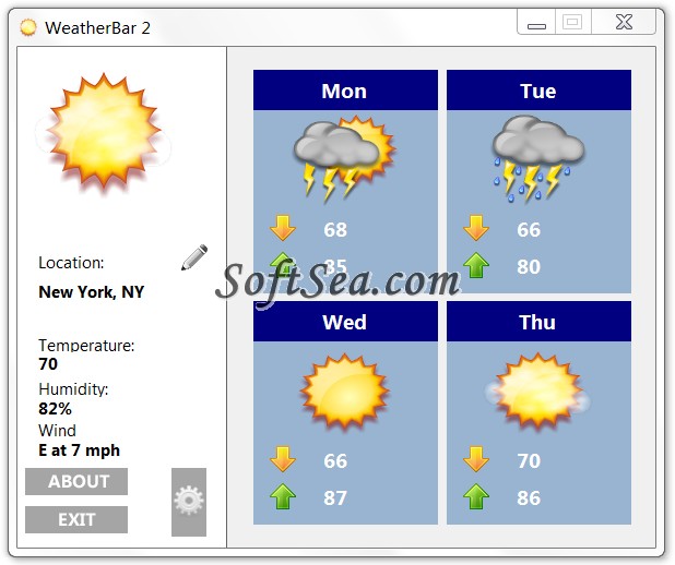 WeatherBar Screenshot