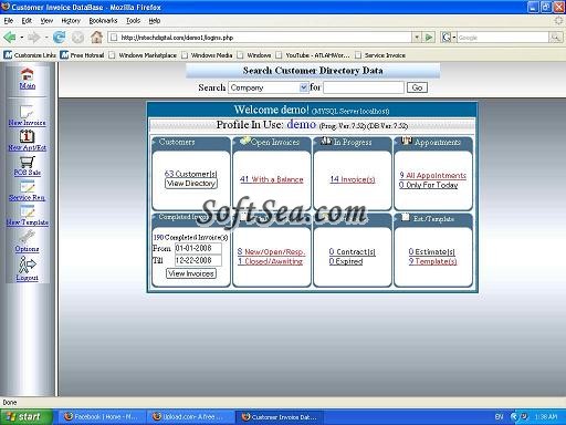 Web Invoice Screenshot