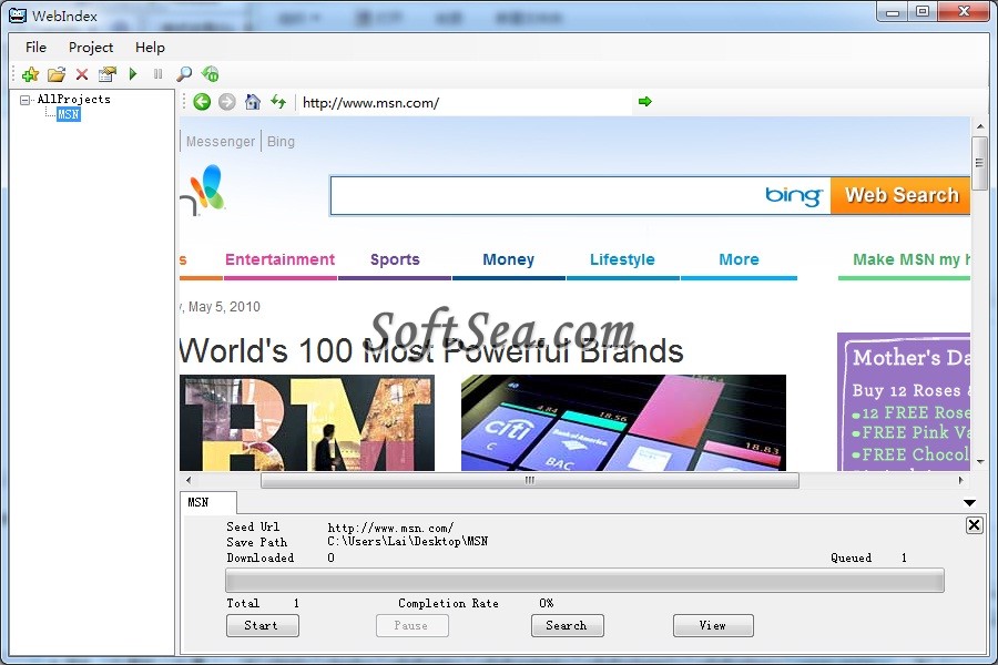 WebIndex Screenshot