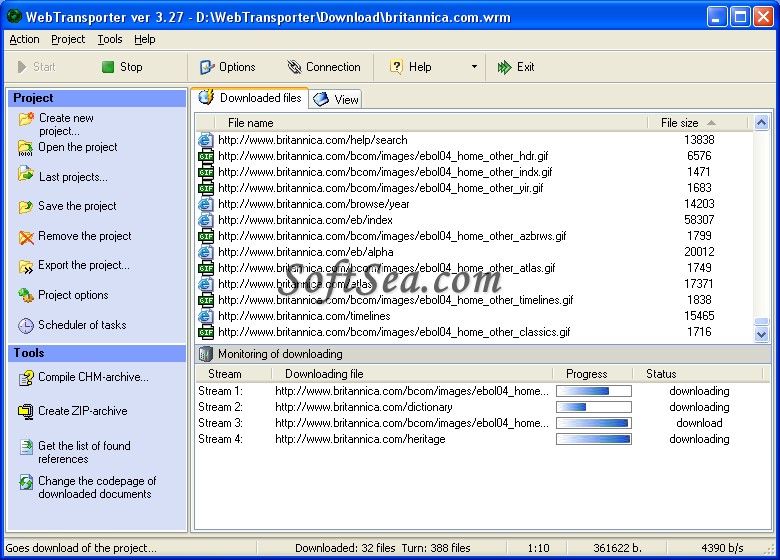 WebTransporter Screenshot