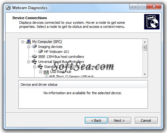 Webcam Diagnostics Screenshot