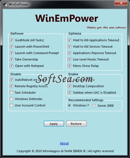 WinEmPower Screenshot