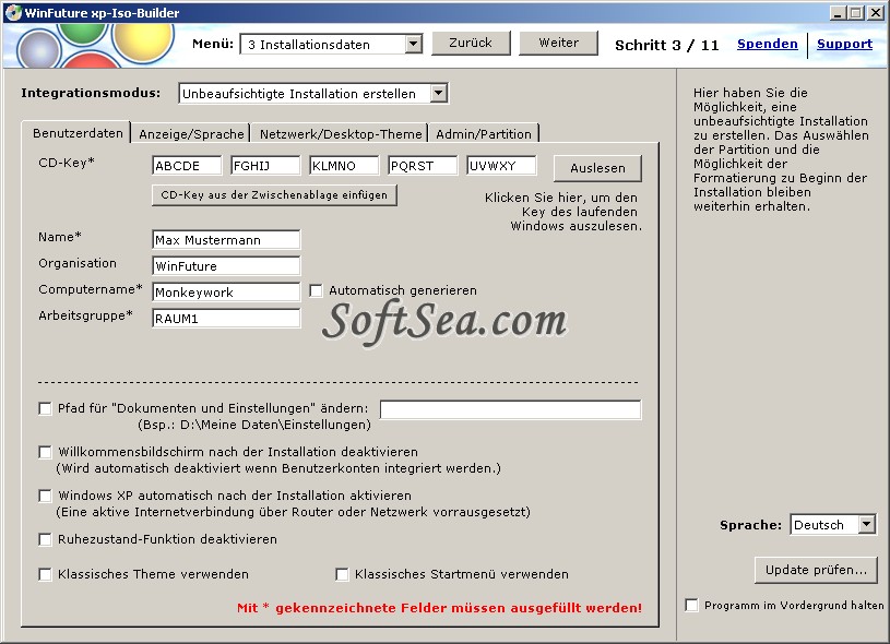 WinFuture XP ISO Builder Screenshot