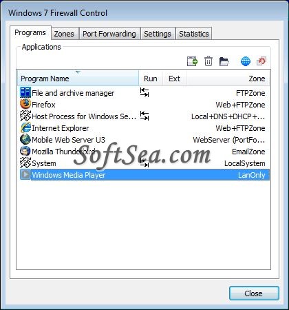 Windows 7 Firewall 64-bit Control Screenshot