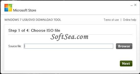 Windows 7 USB/DVD Download Tool Screenshot