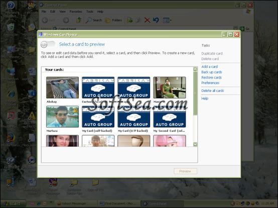 Windows CardSpace Screenshot
