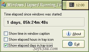 Windows Elapsed Running Time Screenshot