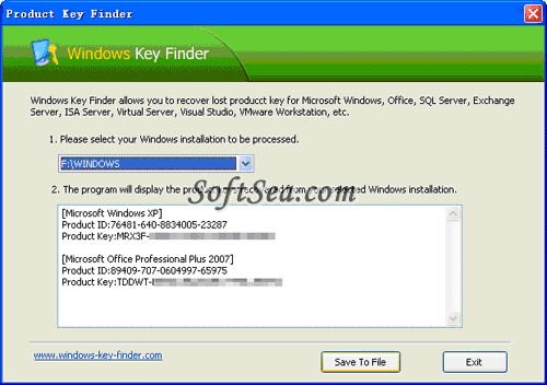 Windows Key Finder Screenshot