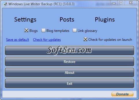 Windows Live Writer Backup Screenshot